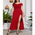 Short Sleeve Off Shoulder Plus Size  Evening Dress eprolo