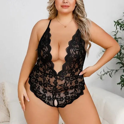 Plus Size Crotchless Lingerie Bodysuit Angelassensations