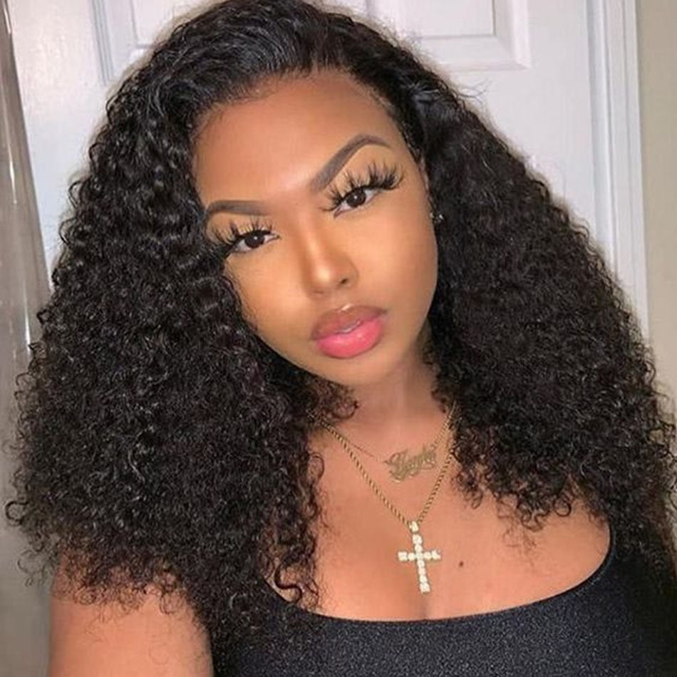 Kinky Curly Short Bob Lace Front Human Hair Wig CJ Dropshipping