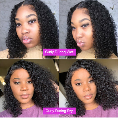 Deep Water Wave Lace Frontal Human Hair Wigs Transparent Curly CJ Dropshipping