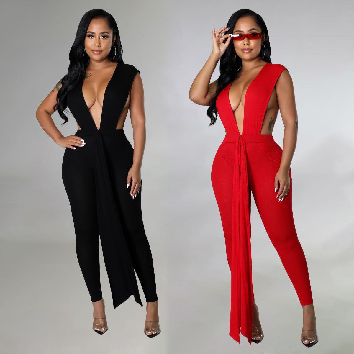 Fashion Personality Women Sleeveless Solid Color Jumpsuit CJ Dropshipping