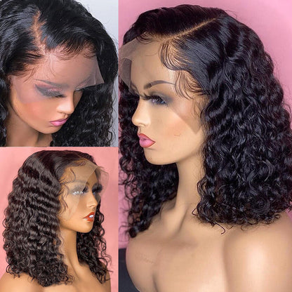 Deep Water Wave Lace Frontal Human Hair Wigs Transparent Curly CJ Dropshipping