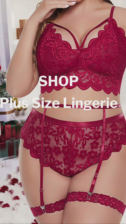 Plus Size Floral Lingerie