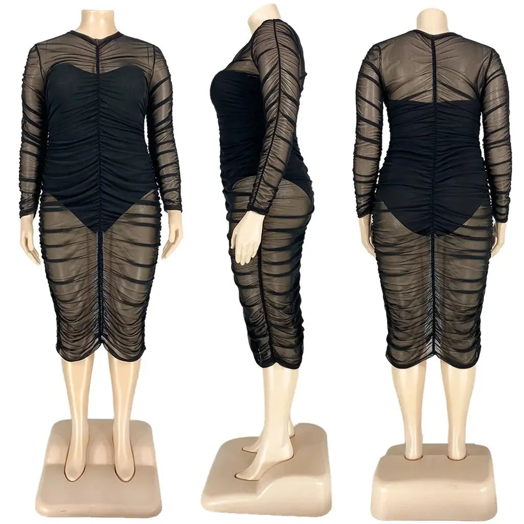 2 Piece Plus Size See Through Mesh n Dress Angelassensations