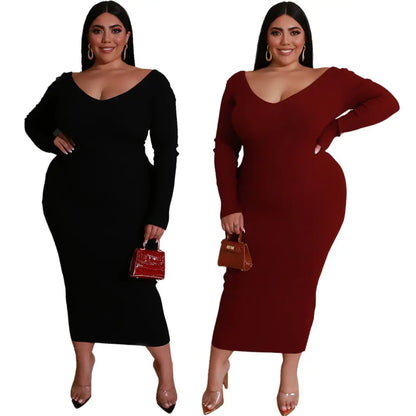 Plus size V-neck dress CJ Dropshipping