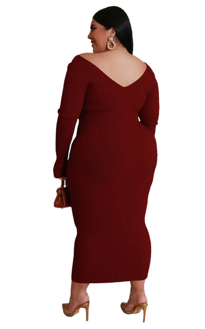 Plus size V-neck dress CJ Dropshipping