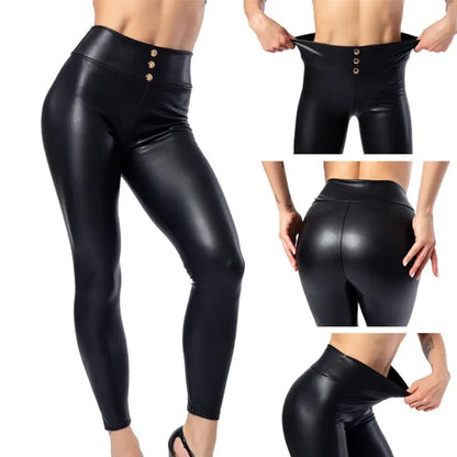 Everbellus Women Sexy Faux Leather Leggings eprolo