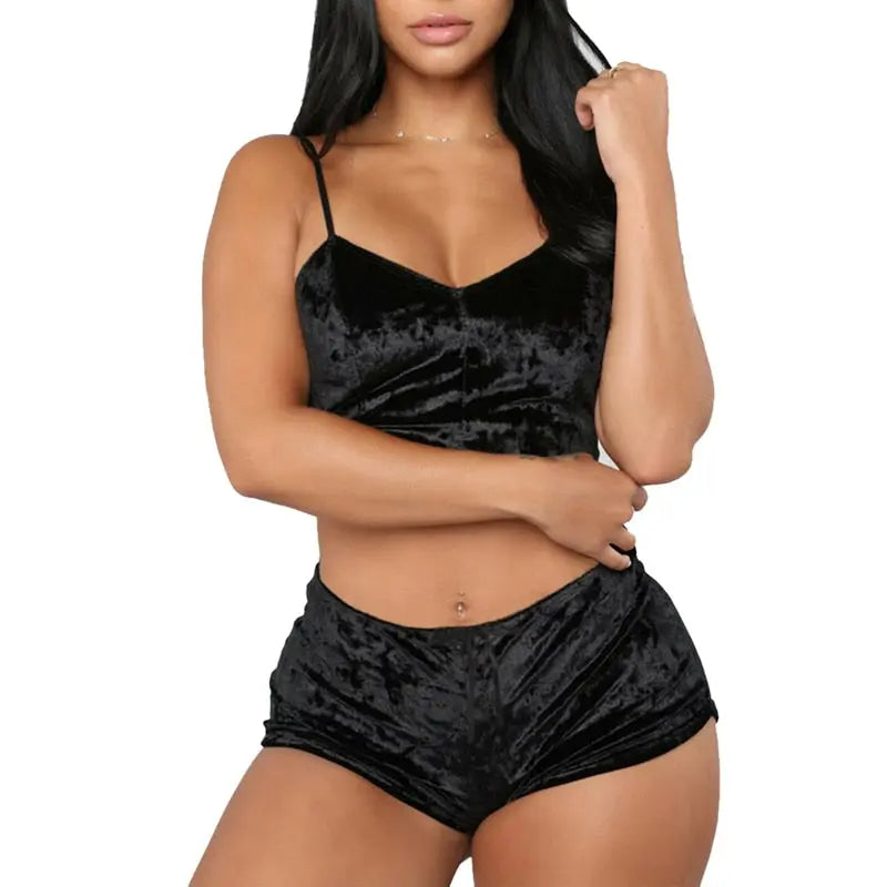 Two Pieces Velvet Underwear Lingerie Set eprolo