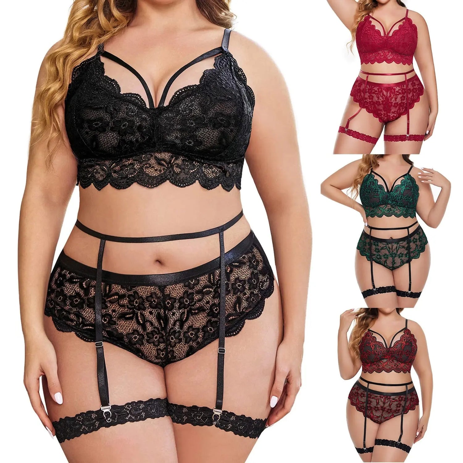 Plus Size Floral Lingerie Angelassensations